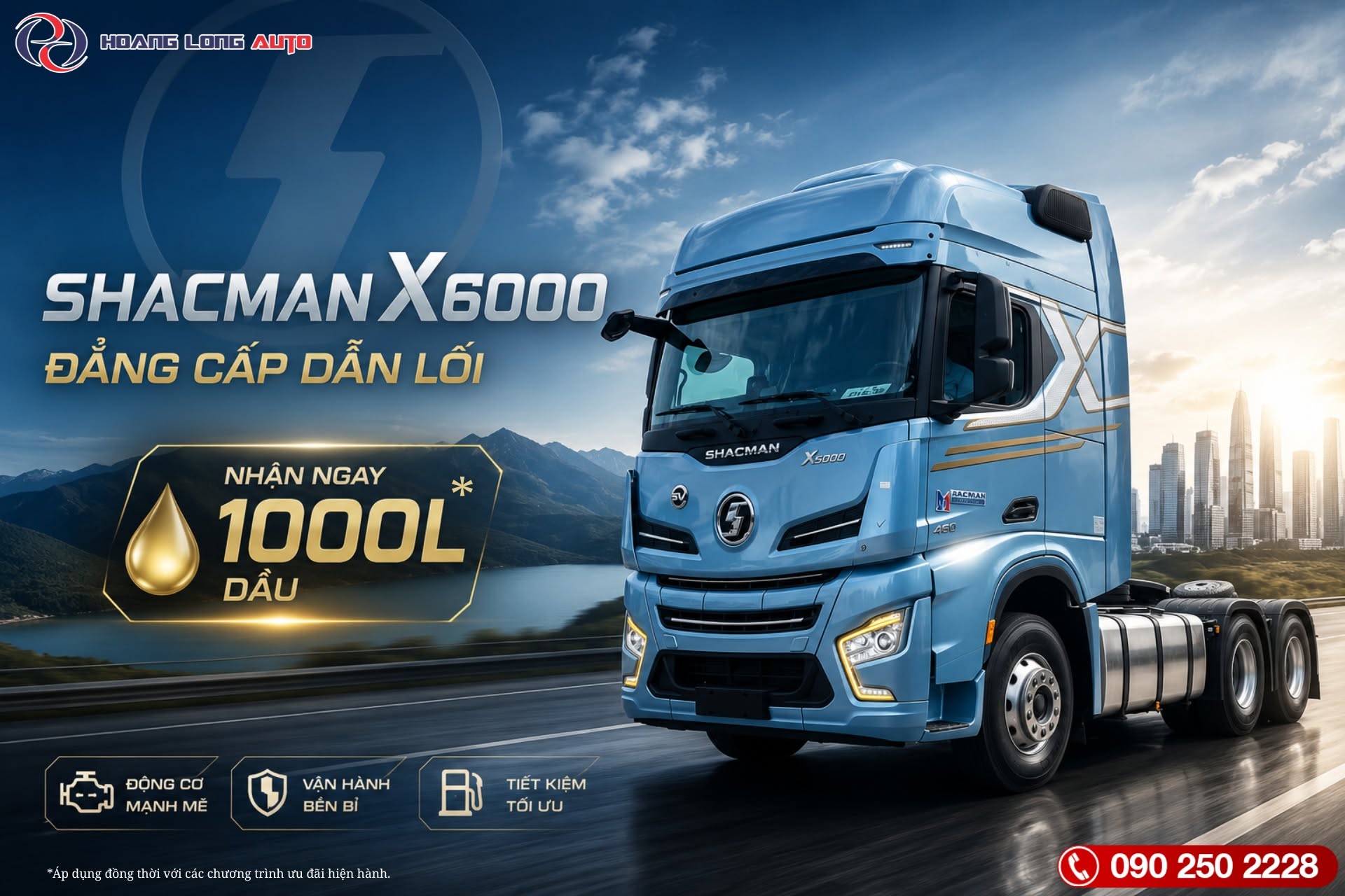 Tặng 1000L dầu shacman x6000
